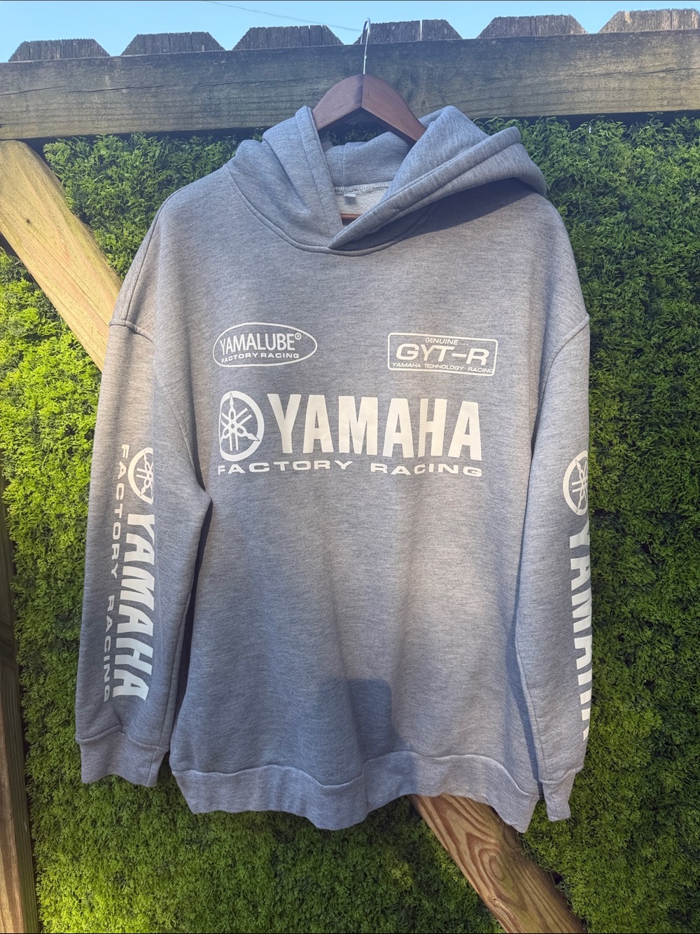 Yamaha Gray Factory Racing Hoodie with White Logos